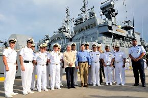 Ministro Pedro Cateriano participó en ejercicio naval Unitas en Cartagena de Indias. Foto: Mindef.
