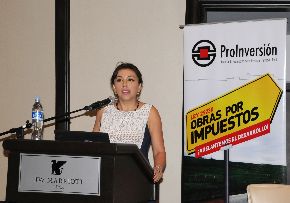 Ada Gallegos, directora general de Universidad y Empresa de la ANR, expone en foro de Proinversión. Foto: Andina/Difusión