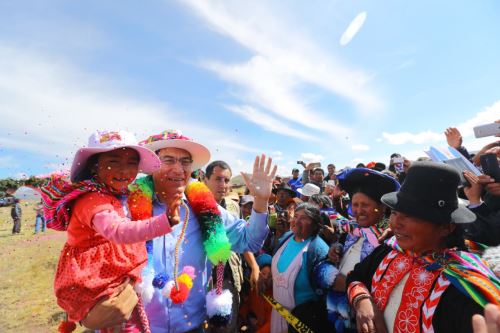 Presidente Martín Vizcarra visita la planta de tratamiento de aguas residuales en la localidad de Lampa, Puno. Foto: ANDINA/Prensa Presidencia